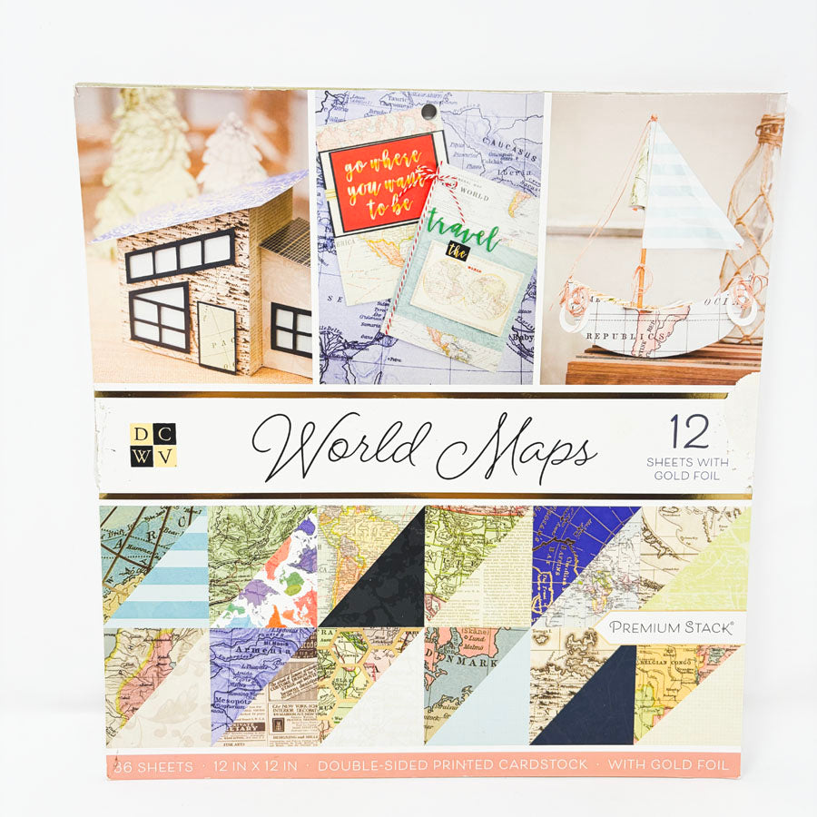 DCWV World Maps Paper - 12"x12"
