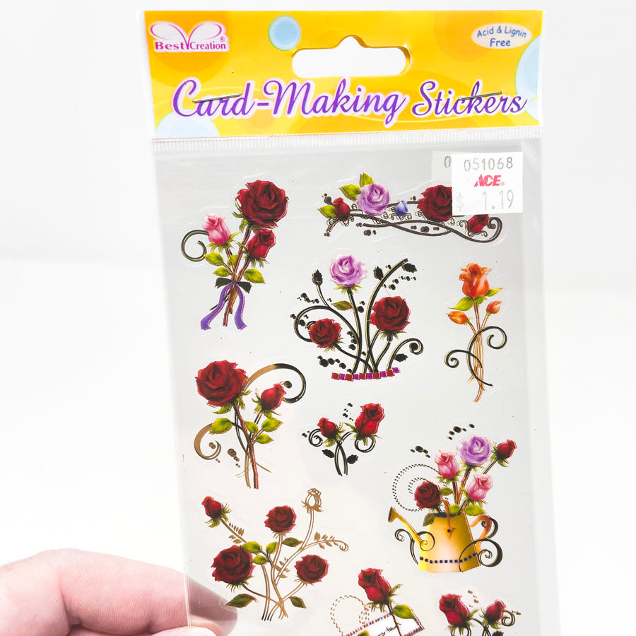 Best Creation Clear Rose Stickers (3 sheets)