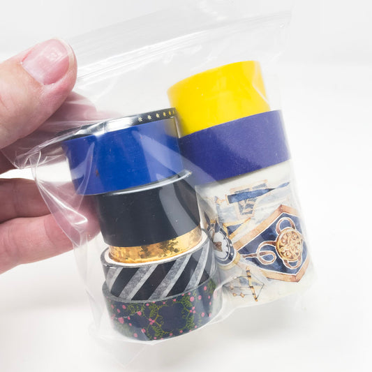 Assorted Blue Black Yellow Washi Pack