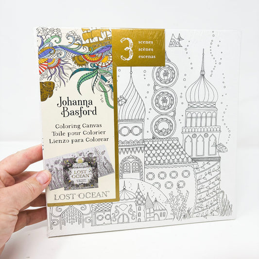 3 Lost Ocean Coloring Canvases by Johanna Basford