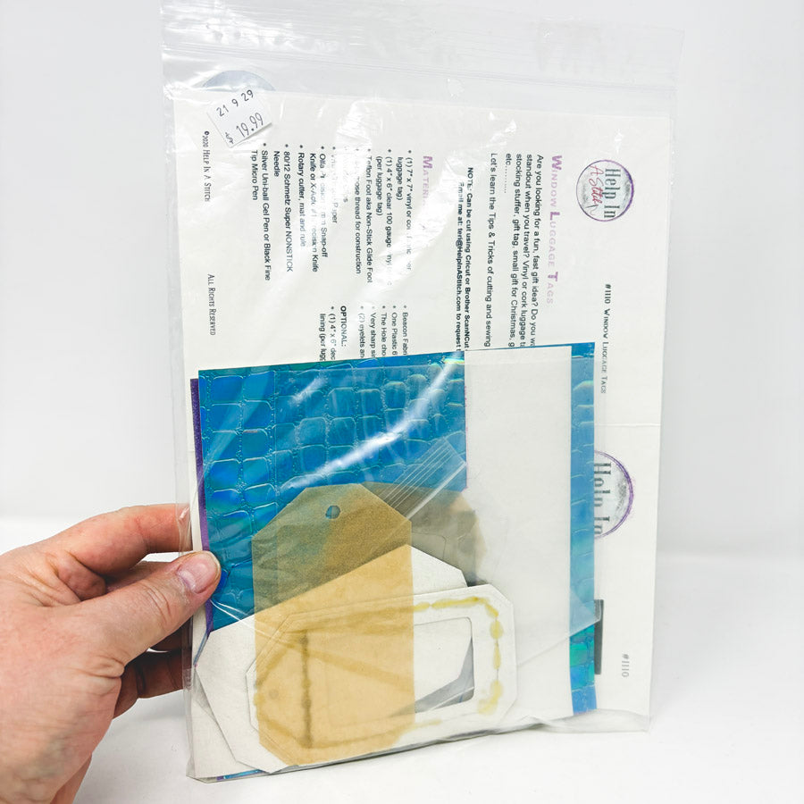 Help in a Stitch Vinyl Luggage Tag Sewing Kit