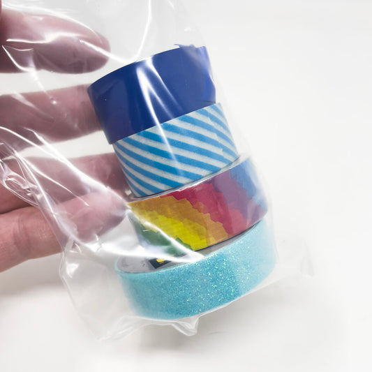 Bundle of Blue and Bright Washi Tape