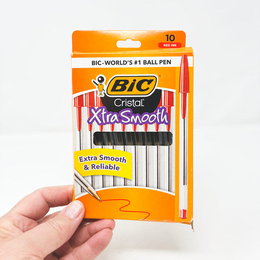 10 BIC Cristal Red Ball Pens