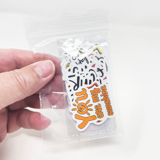 Bundle of Saying & Floral Die Cut Stickers