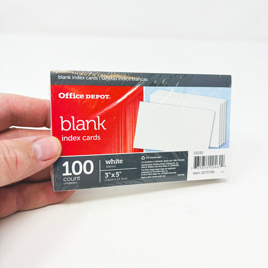 Office Depot Blank Index Cards