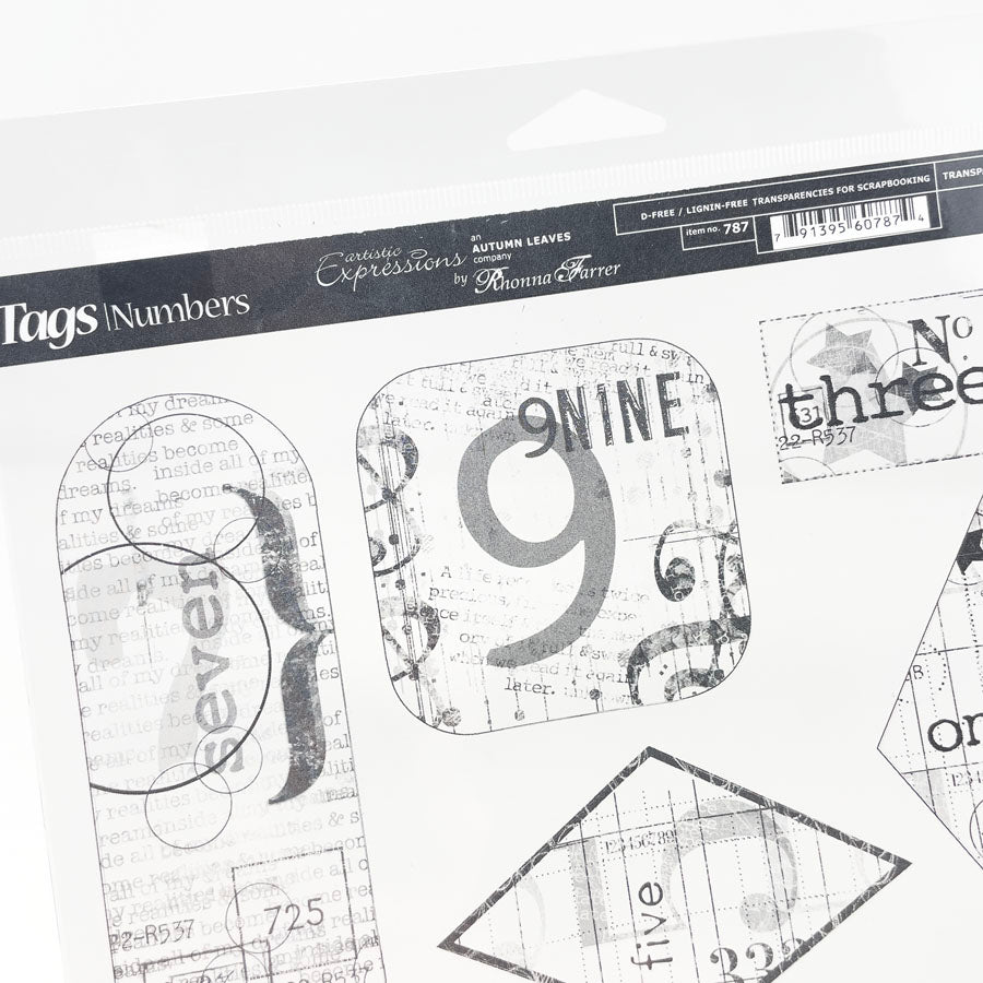 Autumn Leaves Tags/Numbers Clear Transparencies