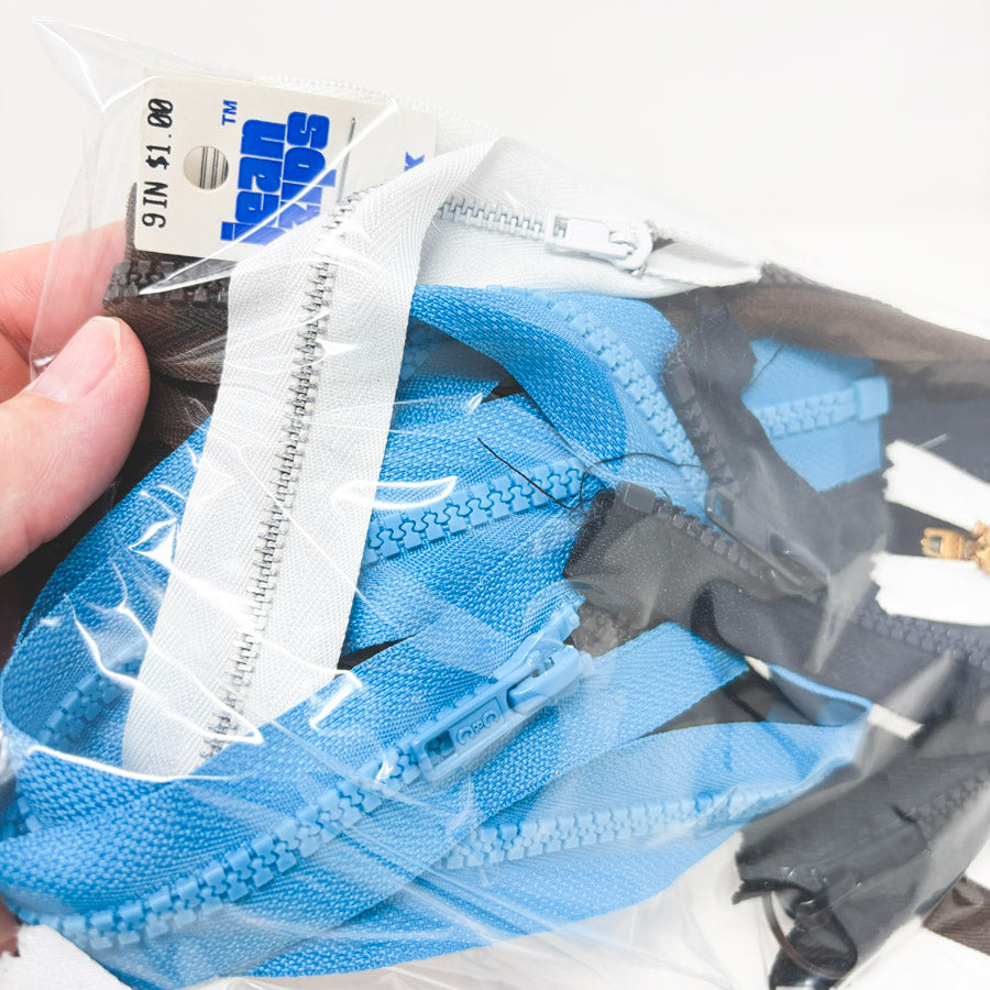 Assorted Zipper Bundle - Blue/Brown/Black/White