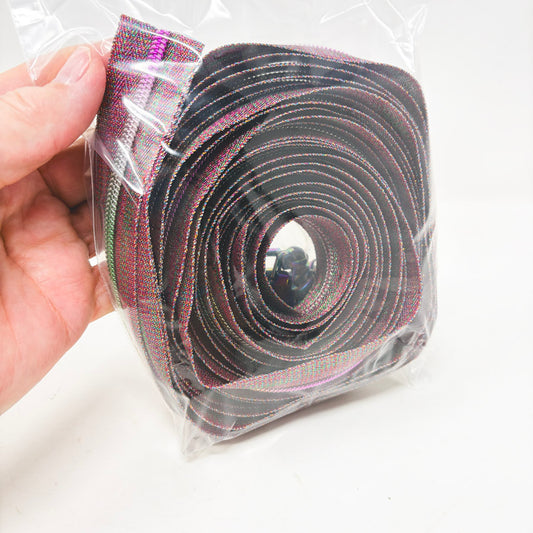 Purple Iridescent Glitter Metallic Zipper Pack