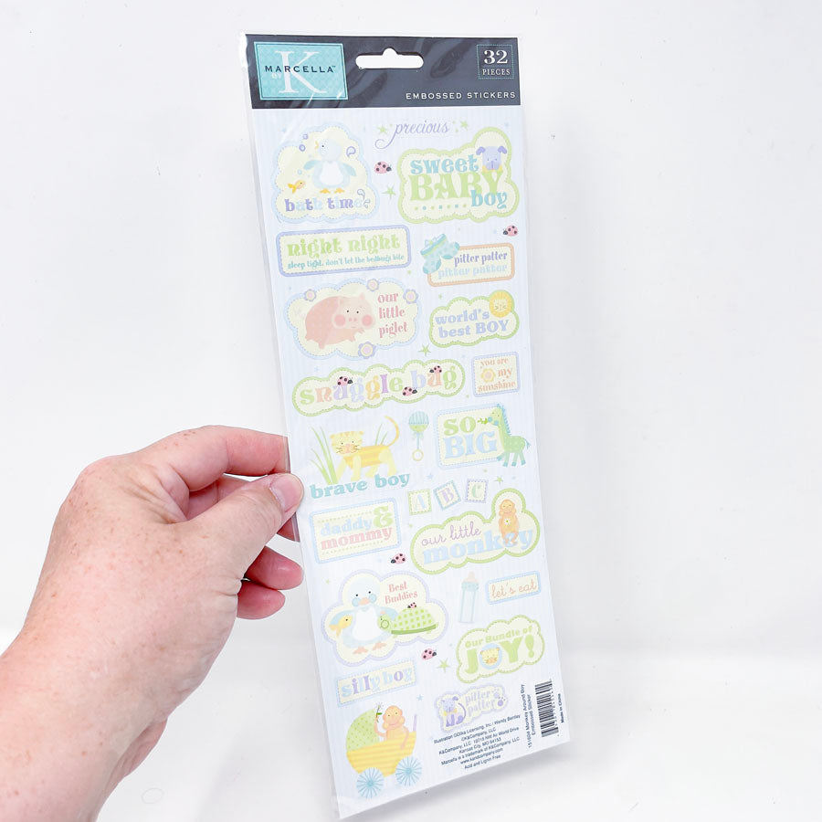 Embossed Baby Stickers - Marcella K