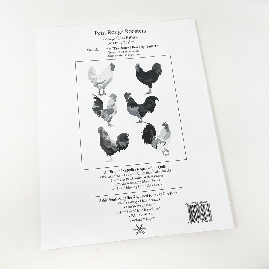 Petit Rouge Roosters Complete Kit by Collage Quilter