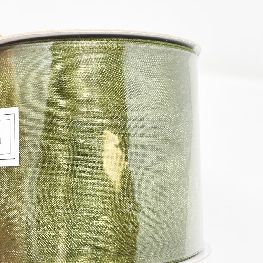 2.5" Moss Green Wired Ribbon