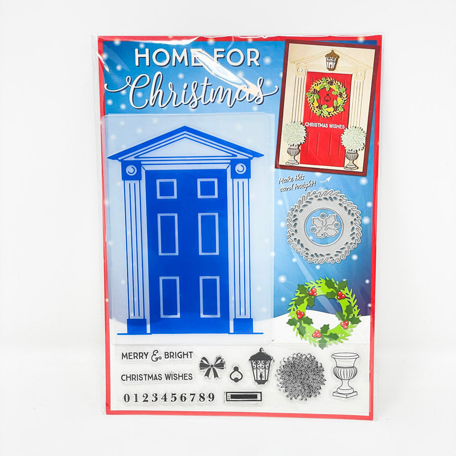 Home for Christmas Stamps and Embossing Plate