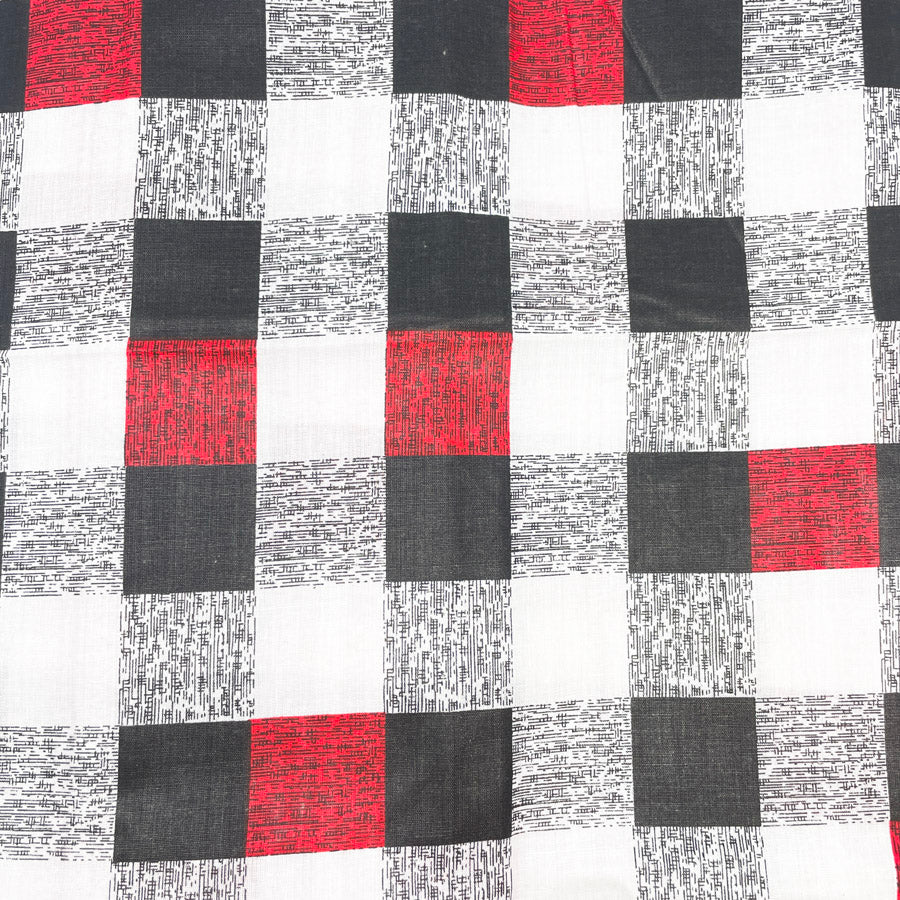 1.5 Yds x 58" Checkered Polished Cotton Fabric