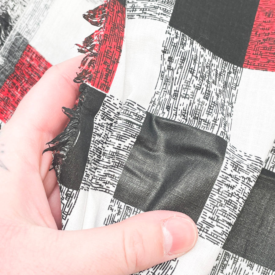 1.5 Yds x 58" Checkered Polished Cotton Fabric