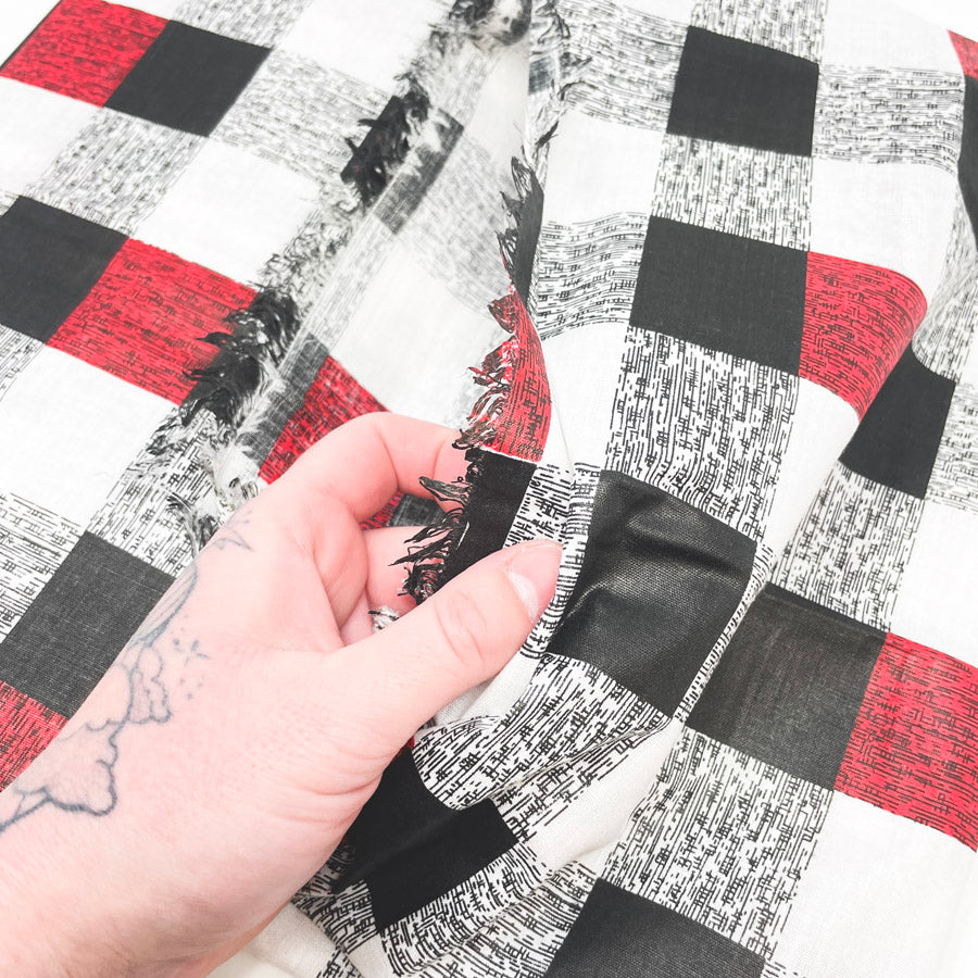 1.5 Yds x 58" Checkered Polished Cotton Fabric