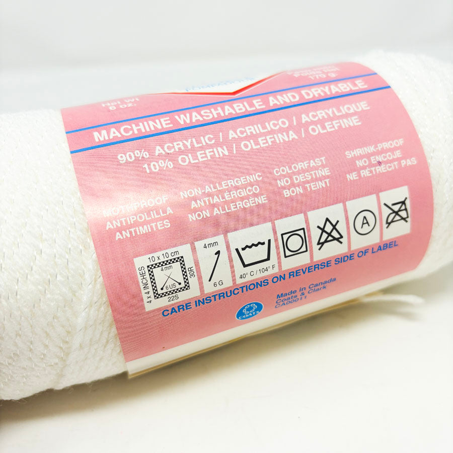 White Sparkle - Red Heart Baby Sport Yarn