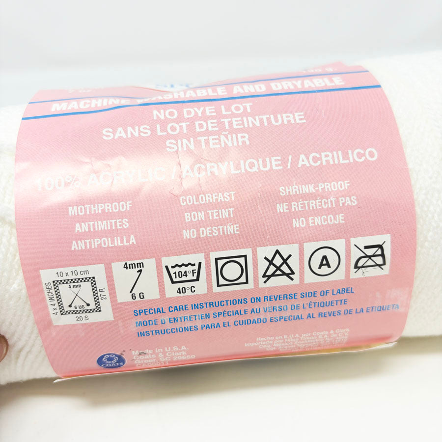 White - Red Heart Baby Sport Yarn