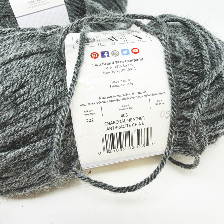 Lion Brand Basic Stitch Anti-Pilling Yarn - Charcoal Heather (1)