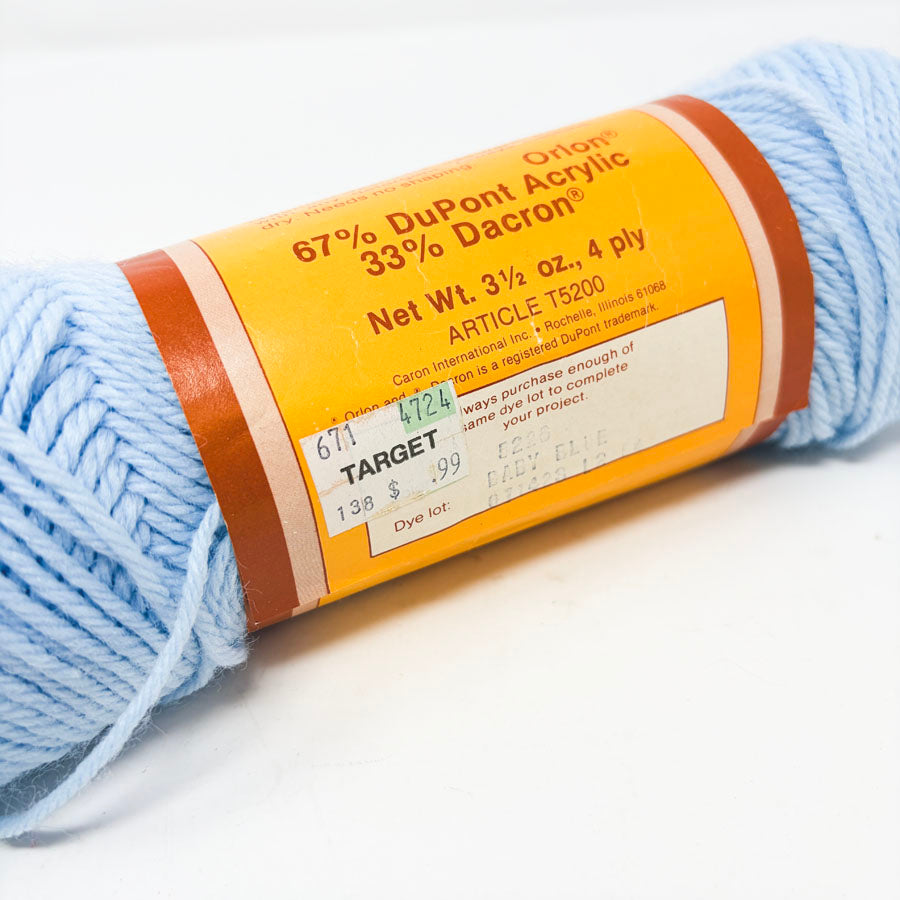 Orlon Honeyspun Baby Blue Yarn