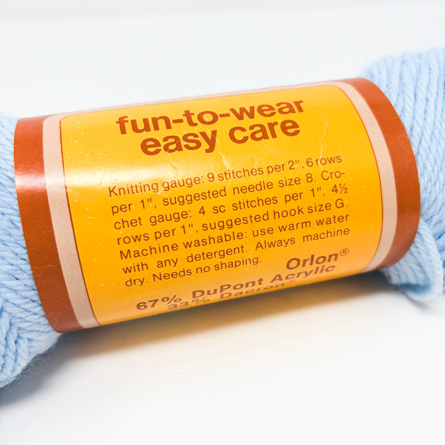Orlon Honeyspun Baby Blue Yarn