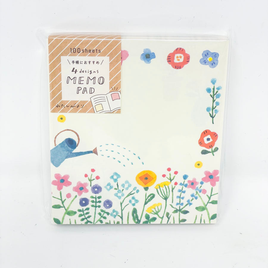 NEW // Furukawa Paper Works - Watashi Biyori 4 Designs Memo Pad - Flowers