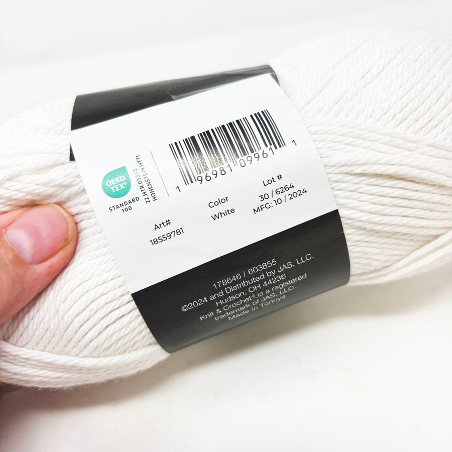 K+C Essential Cotton Yarn - White