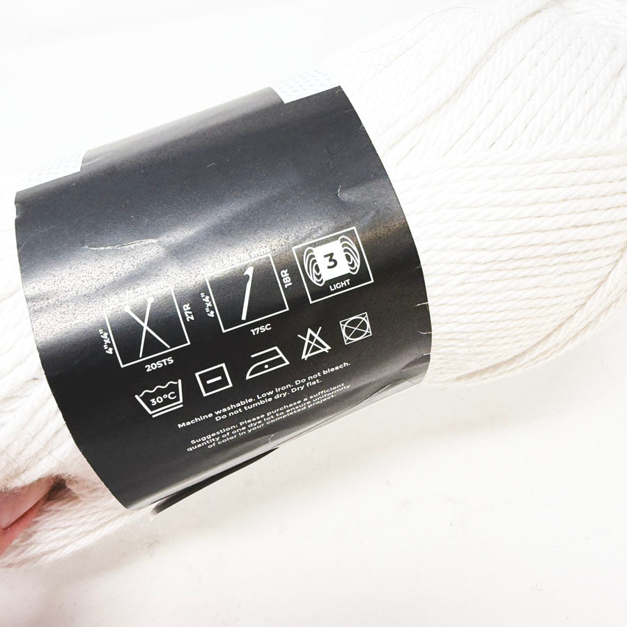 K+C Essential Cotton Yarn - White