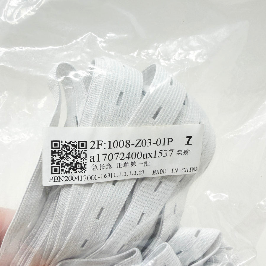 White Button Hole Elastic