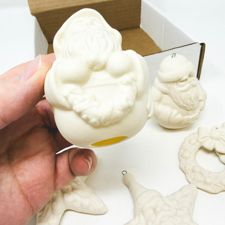 Set of Ceramic Bisque Ornaments to Paint