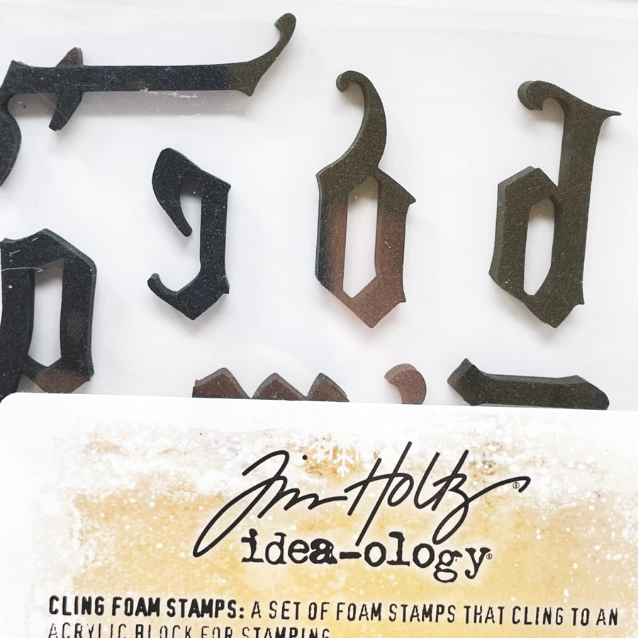 Tim Holtz Christmas Lowercase Alpha Idea-Ology Cling Foam Stamps