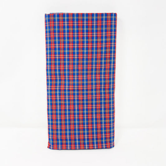 2 Yds x 45" Red and Blue Plaid Woven Fabric