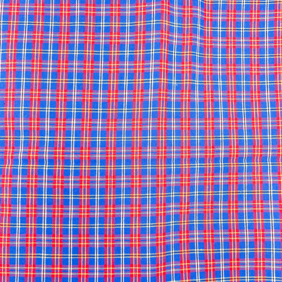 2 Yds x 45" Red and Blue Plaid Woven Fabric