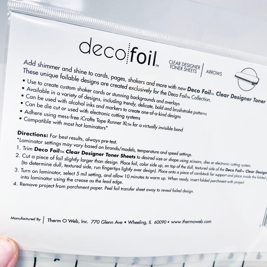 iCraft Deco Foil Clear Designer Toner Sheets - Arrows