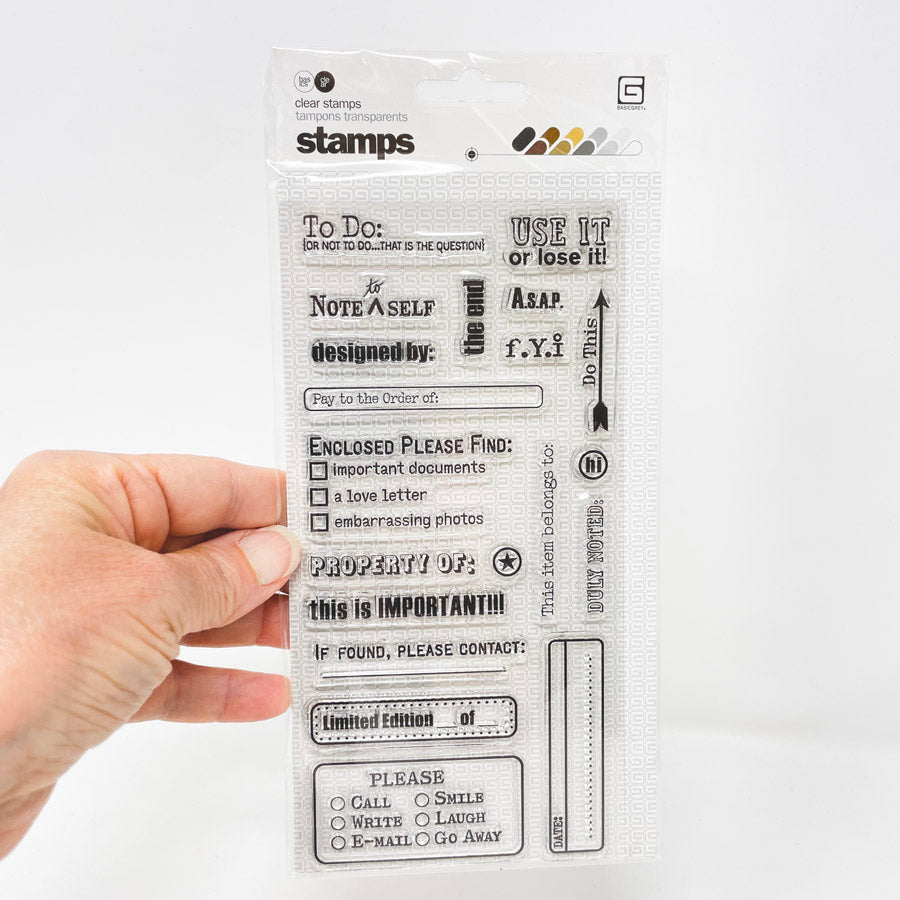 BasicGrey Clear Stamps - To Do Notes