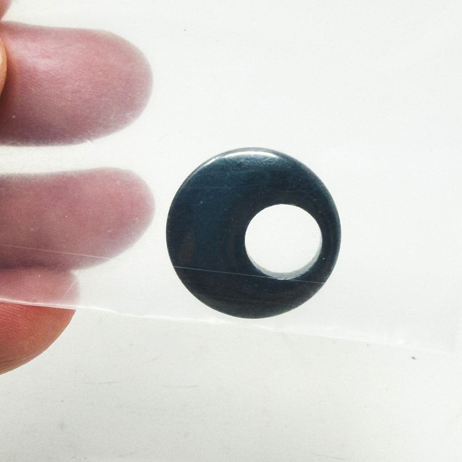 Hematite Donut-Shaped Pendant Bead