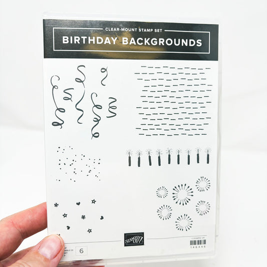 Birthday Backgrounds - Stampin' Up Clear Mount Stamp Set