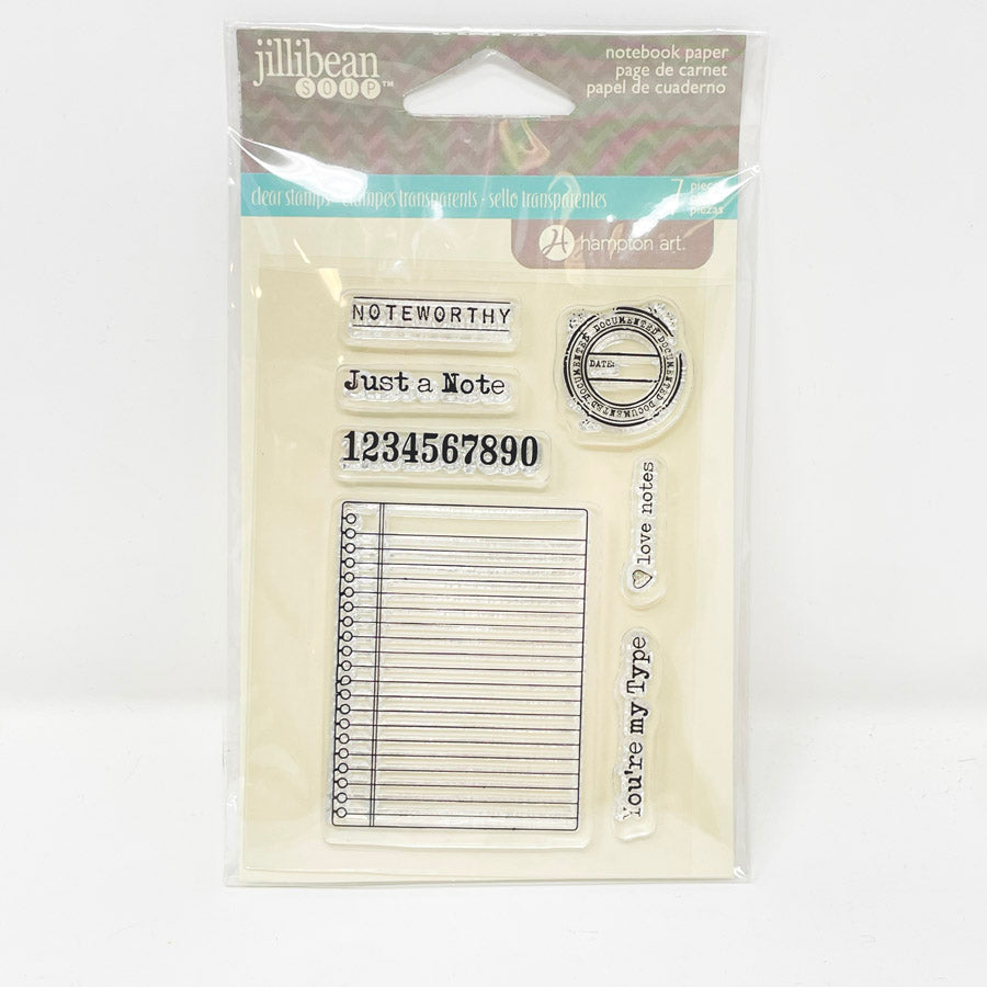 Jilly Bean Notebook Paper Clear Stamp Set
