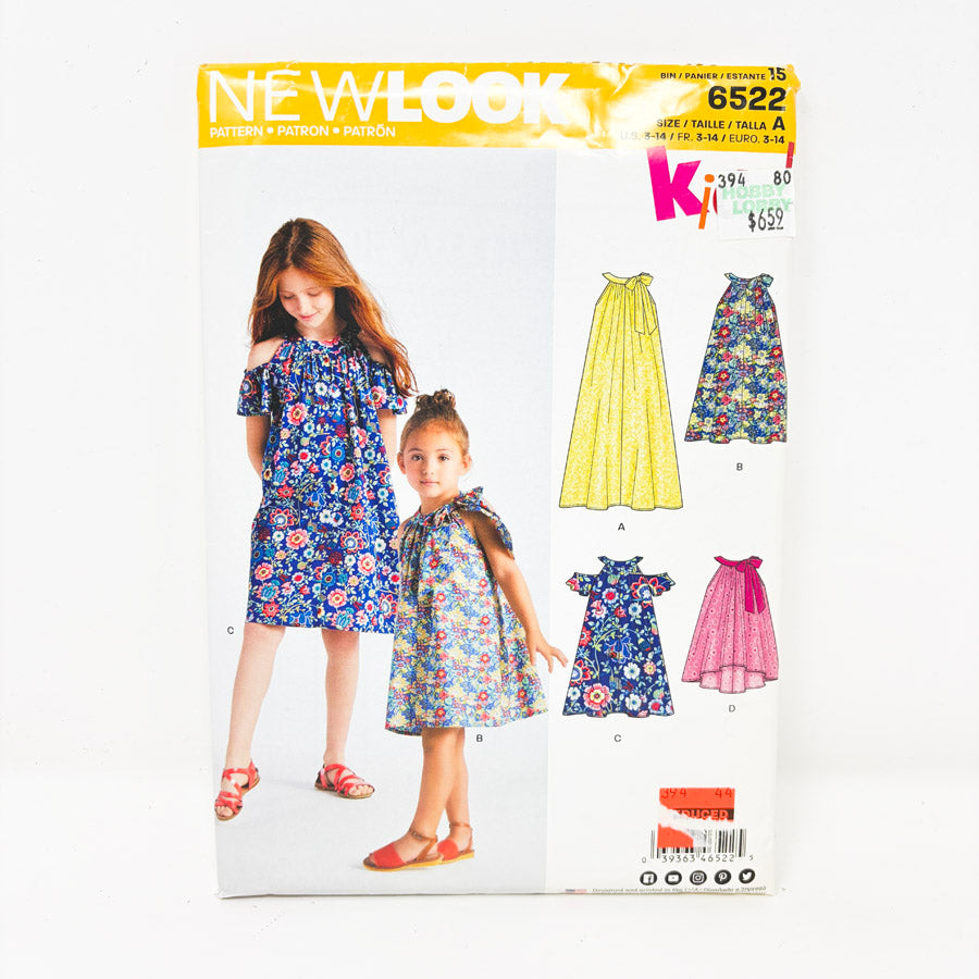Kids New Look Sewing Pattern – Dress 6522 Size 3-14