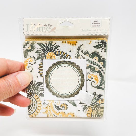 My Mind's Eye Home Green Paisley Chipboard Frames