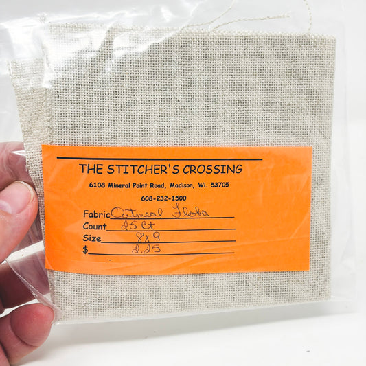 25 ct. Oatmeal Floba Needlework Fabric - 8" x 9"