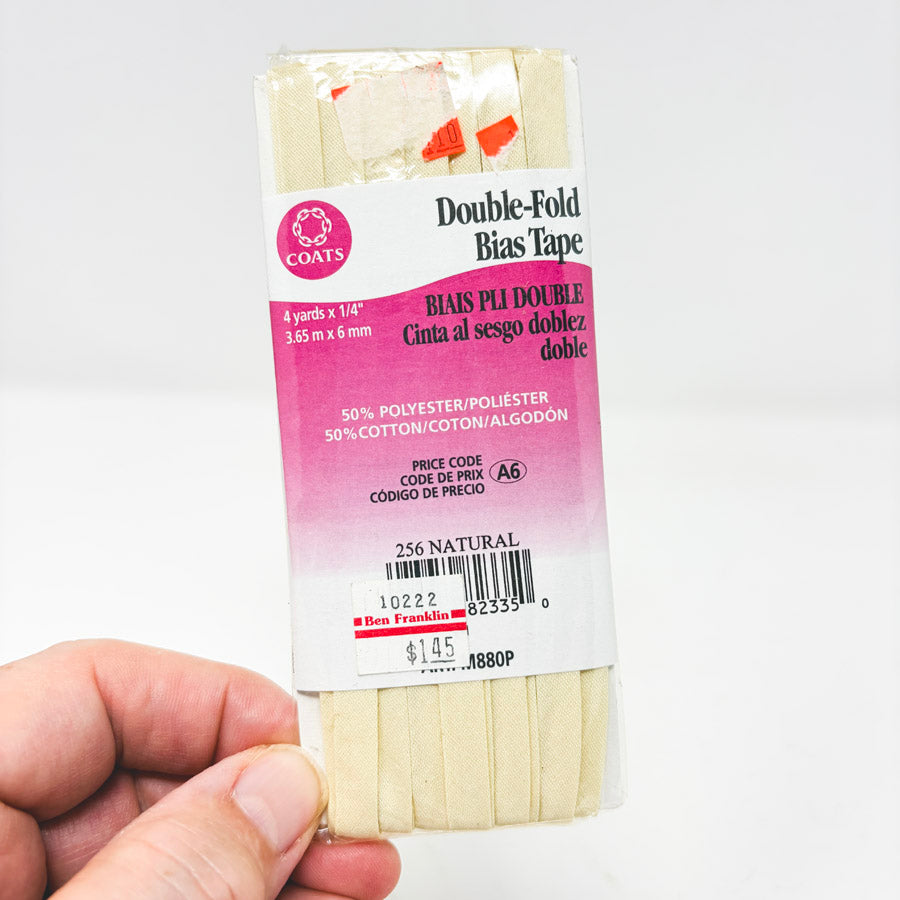 Coats Double Fold Bias Tape - Cream