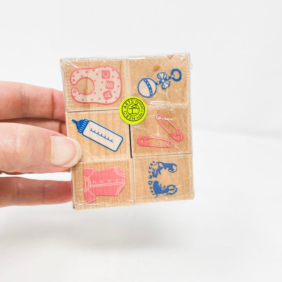 Hero Arts Welcome Baby Wood Rubber Stamp Set