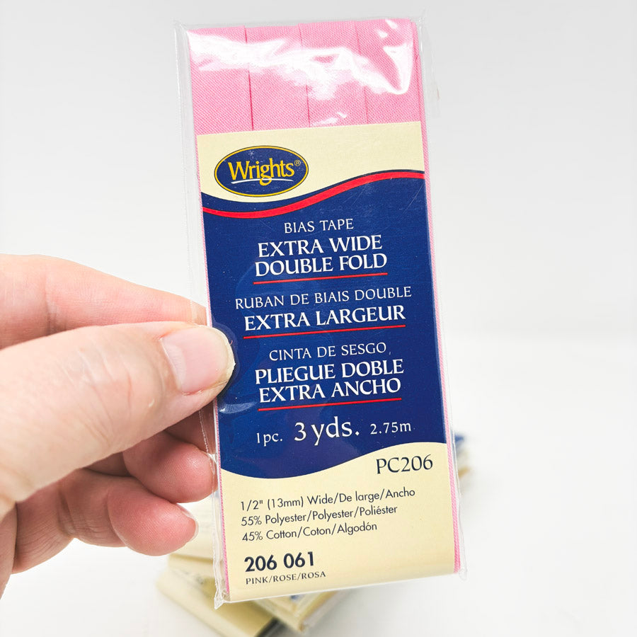 Wrights Extra Wide Double Fold Bias Tape - 3 yd Pack