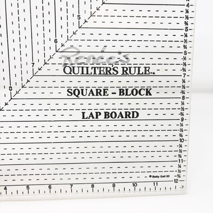 12.5" Quilter's Rule Square Block Lap Board Ruler