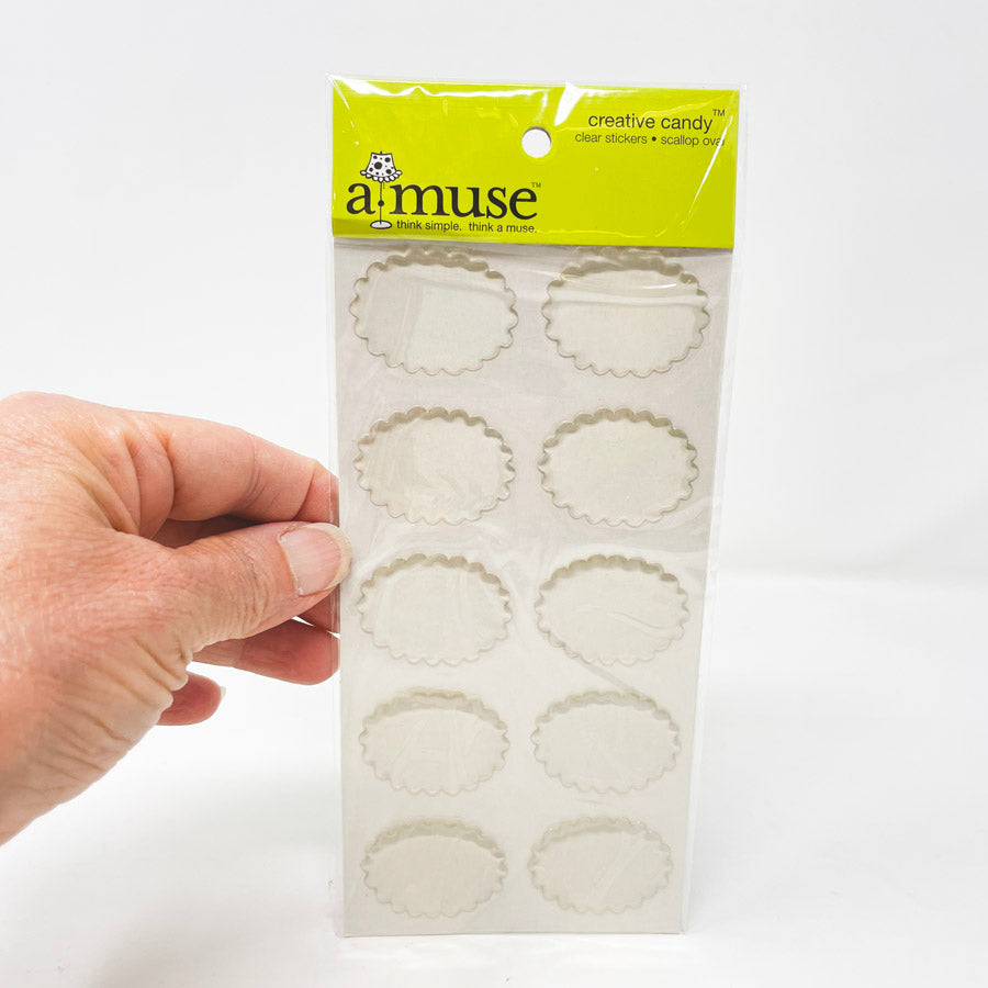 A.Muse Creative Candy Clear Oval Scallop Stickers