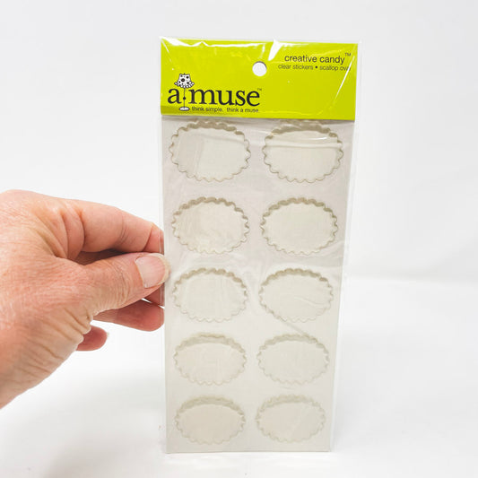 A.Muse Creative Candy Clear Oval Scallop Stickers