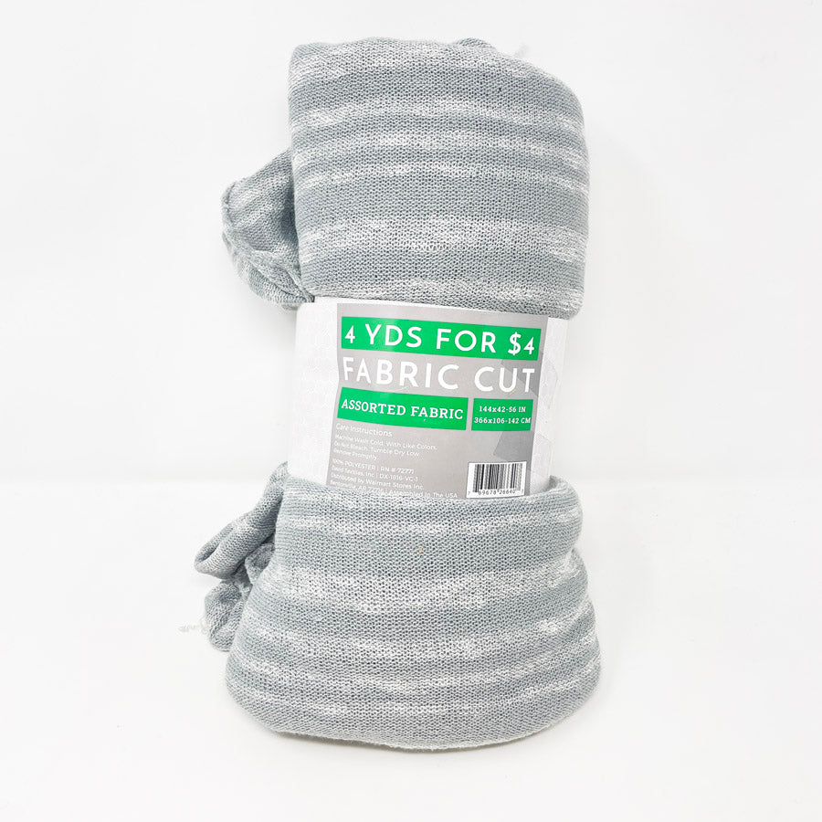 4 yds Fabric Cut Assorted Fabric - Grey Stripe