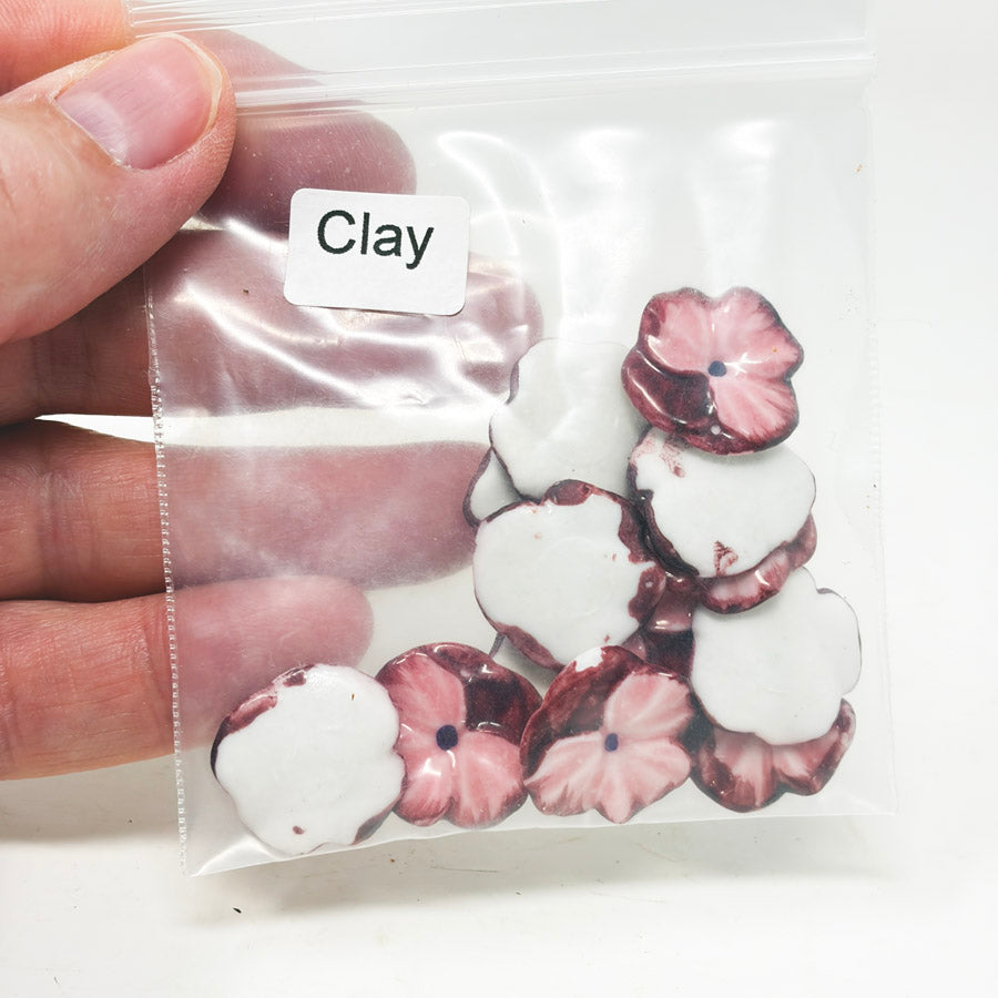 Rose Color Ceramic Flower Beads