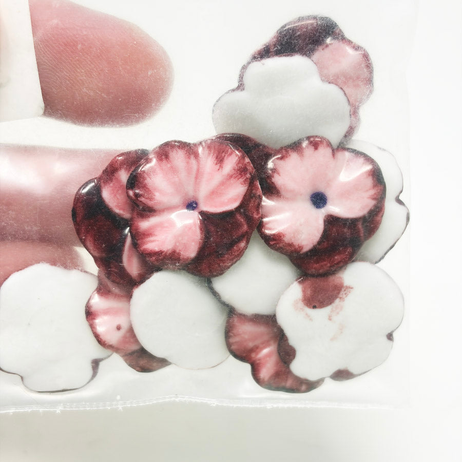 Rose Color Ceramic Flower Beads
