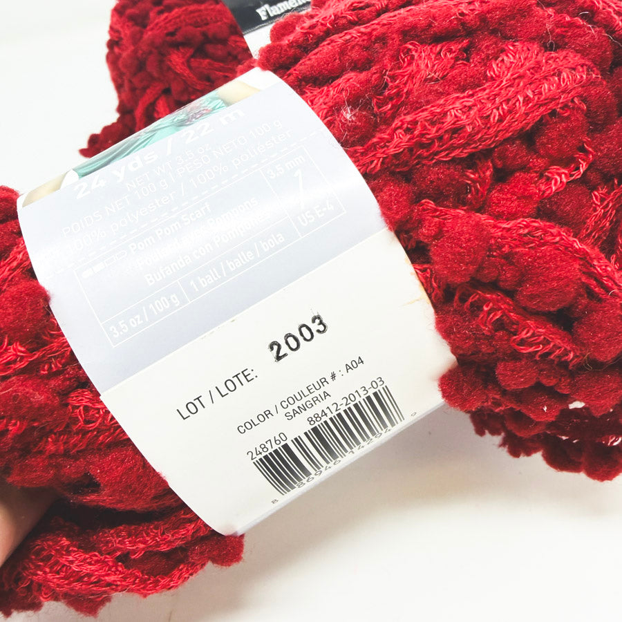 Loops & Threads Flamenco Pom Pom Scarf Yarn (1)